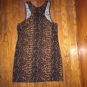 Leopard print racer front dress sz M